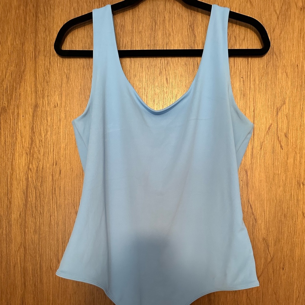 Blue body suit